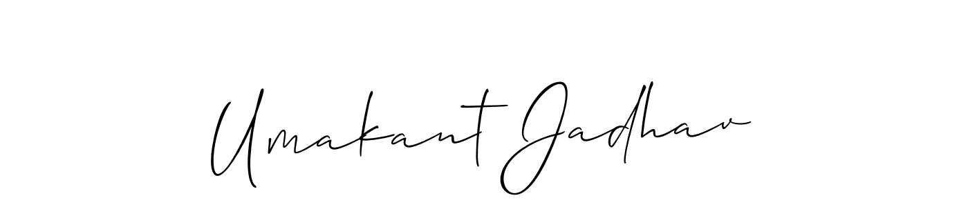 Umakant Jadhav stylish signature style. Best Handwritten Sign (Allison_Script) for my name. Handwritten Signature Collection Ideas for my name Umakant Jadhav. Umakant Jadhav signature style 2 images and pictures png