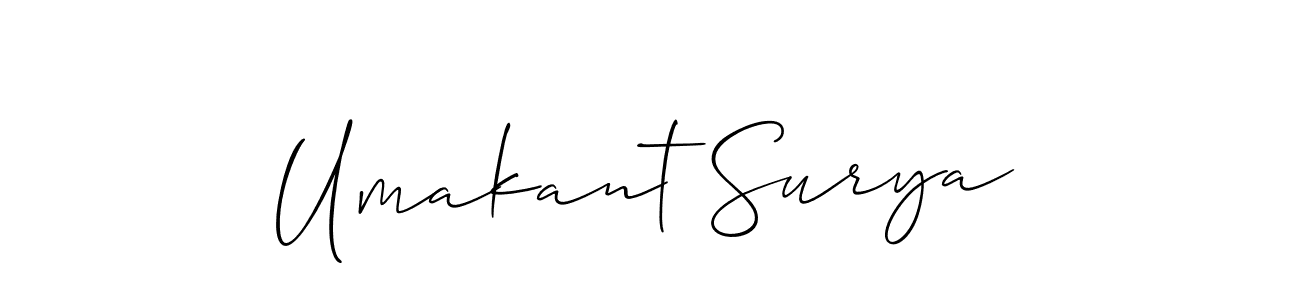 How to Draw Umakant Surya signature style? Allison_Script is a latest design signature styles for name Umakant Surya. Umakant Surya signature style 2 images and pictures png