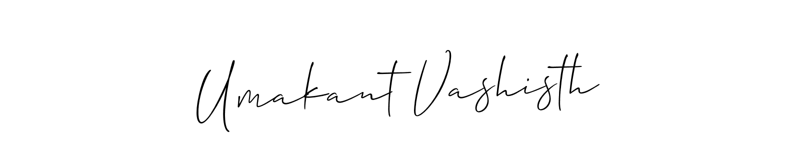 Make a beautiful signature design for name Umakant Vashisth. With this signature (Allison_Script) style, you can create a handwritten signature for free. Umakant Vashisth signature style 2 images and pictures png