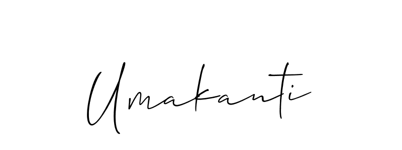 The best way (Allison_Script) to make a short signature is to pick only two or three words in your name. The name Umakanti include a total of six letters. For converting this name. Umakanti signature style 2 images and pictures png