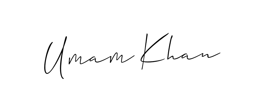 How to Draw Umam Khan signature style? Allison_Script is a latest design signature styles for name Umam Khan. Umam Khan signature style 2 images and pictures png