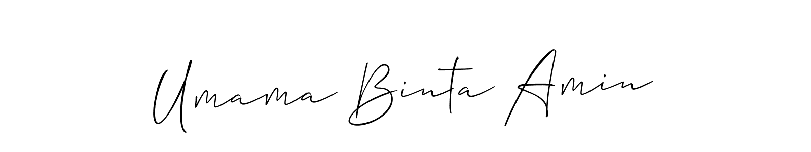 You should practise on your own different ways (Allison_Script) to write your name (Umama Binta Amin) in signature. don't let someone else do it for you. Umama Binta Amin signature style 2 images and pictures png