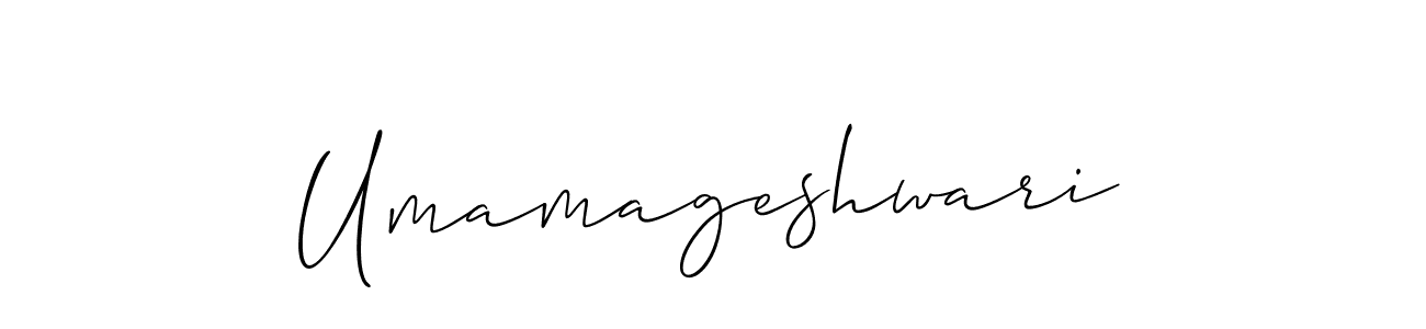 Design your own signature with our free online signature maker. With this signature software, you can create a handwritten (Allison_Script) signature for name Umamageshwari. Umamageshwari signature style 2 images and pictures png
