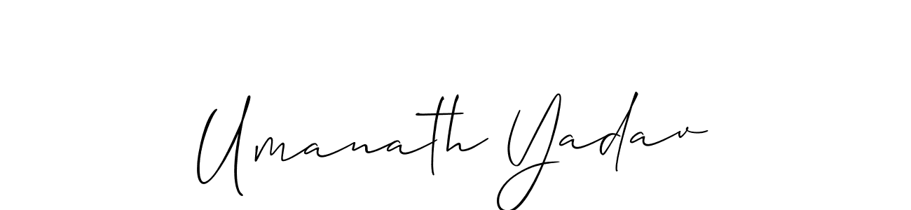 Allison_Script is a professional signature style that is perfect for those who want to add a touch of class to their signature. It is also a great choice for those who want to make their signature more unique. Get Umanath Yadav name to fancy signature for free. Umanath Yadav signature style 2 images and pictures png