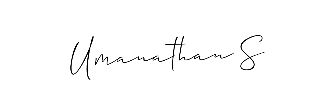 Create a beautiful signature design for name Umanathan S. With this signature (Allison_Script) fonts, you can make a handwritten signature for free. Umanathan S signature style 2 images and pictures png