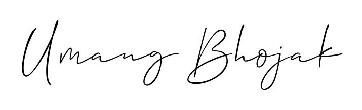 Elevate your brand with a stunning Umang Bhojak eSignature. The Allison_Script style provides a balanced, flowing aesthetic for everyday signing. Umang Bhojak signature style 2 images and pictures png