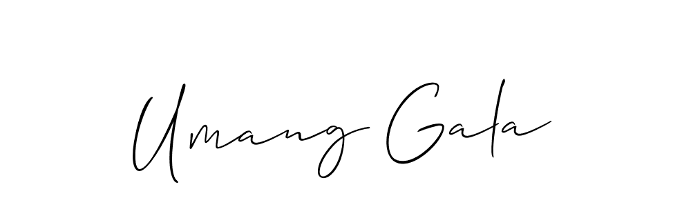 How to make Umang Gala name signature. Use Allison_Script style for creating short signs online. This is the latest handwritten sign. Umang Gala signature style 2 images and pictures png