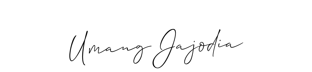 How to make Umang Jajodia signature? Allison_Script is a professional autograph style. Create handwritten signature for Umang Jajodia name. Umang Jajodia signature style 2 images and pictures png