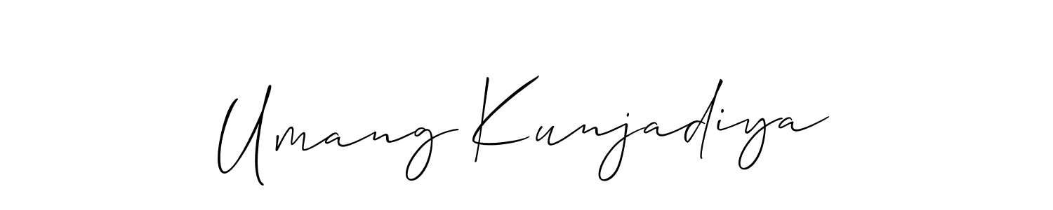 Design your own signature with our free online signature maker. With this signature software, you can create a handwritten (Allison_Script) signature for name Umang Kunjadiya. Umang Kunjadiya signature style 2 images and pictures png