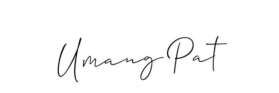 You should practise on your own different ways (Allison_Script) to write your name (Umang Pat) in signature. don't let someone else do it for you. Umang Pat signature style 2 images and pictures png