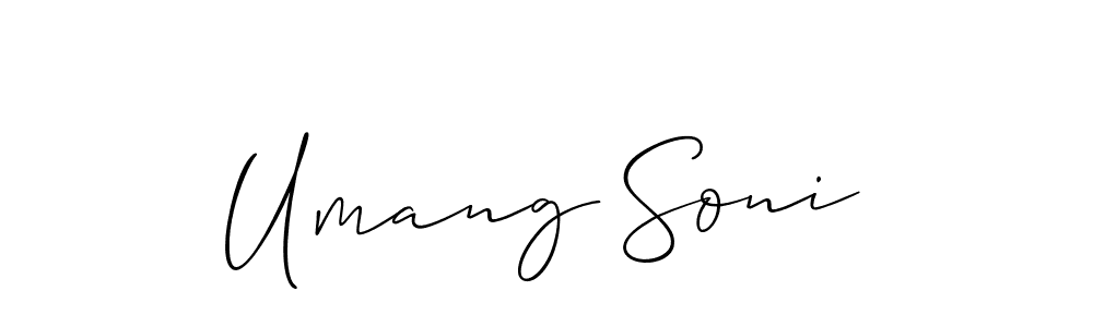 Umang Soni stylish signature style. Best Handwritten Sign (Allison_Script) for my name. Handwritten Signature Collection Ideas for my name Umang Soni. Umang Soni signature style 2 images and pictures png