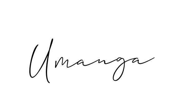 Design your own signature with our free online signature maker. With this signature software, you can create a handwritten (Allison_Script) signature for name Umanga. Umanga signature style 2 images and pictures png