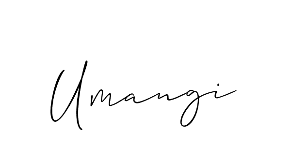 Create a beautiful signature design for name Umangi. With this signature (Allison_Script) fonts, you can make a handwritten signature for free. Umangi signature style 2 images and pictures png