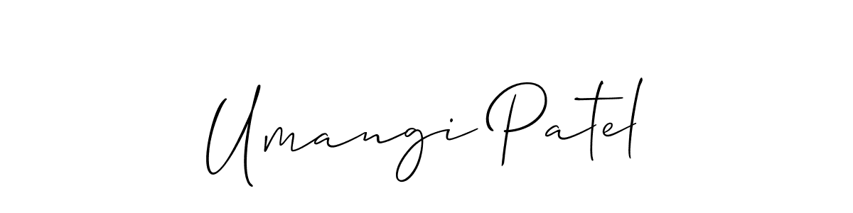 Umangi Patel stylish signature style. Best Handwritten Sign (Allison_Script) for my name. Handwritten Signature Collection Ideas for my name Umangi Patel. Umangi Patel signature style 2 images and pictures png
