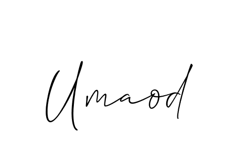 Use a signature maker to create a handwritten signature online. With this signature software, you can design (Allison_Script) your own signature for name Umaod. Umaod signature style 2 images and pictures png