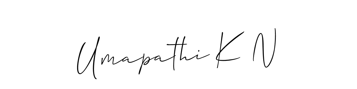 Also we have Umapathi K N name is the best signature style. Create professional handwritten signature collection using Allison_Script autograph style. Umapathi K N signature style 2 images and pictures png