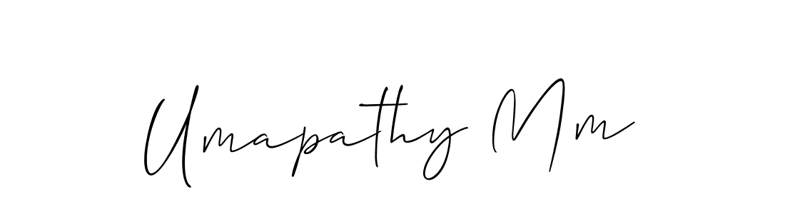 Also we have Umapathy Mm name is the best signature style. Create professional handwritten signature collection using Allison_Script autograph style. Umapathy Mm signature style 2 images and pictures png
