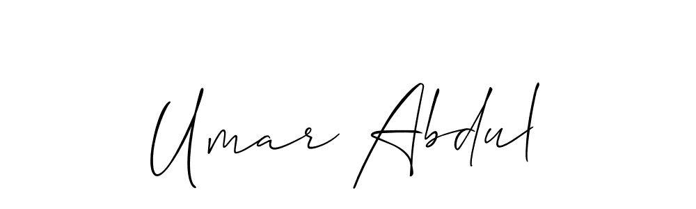 Use a signature maker to create a handwritten signature online. With this signature software, you can design (Allison_Script) your own signature for name Umar Abdul. Umar Abdul signature style 2 images and pictures png