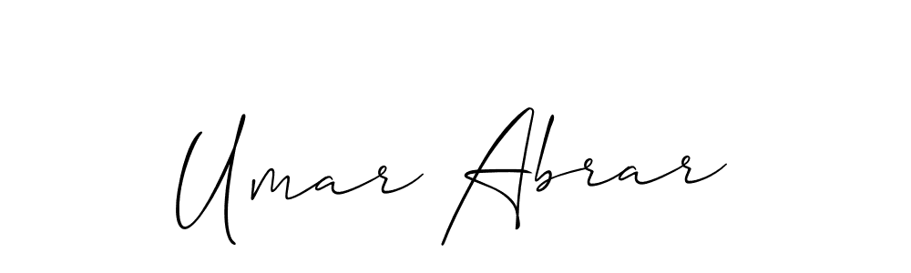 Use a signature maker to create a handwritten signature online. With this signature software, you can design (Allison_Script) your own signature for name Umar Abrar. Umar Abrar signature style 2 images and pictures png