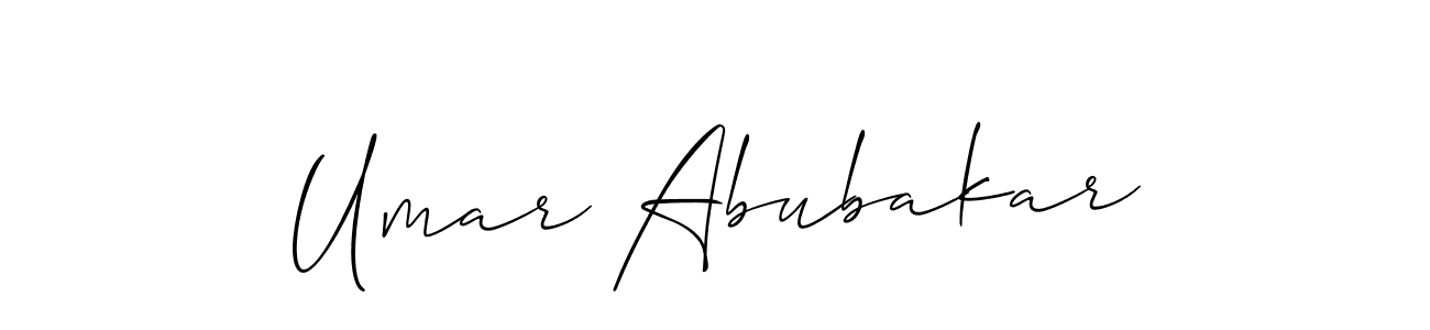 How to make Umar Abubakar name signature. Use Allison_Script style for creating short signs online. This is the latest handwritten sign. Umar Abubakar signature style 2 images and pictures png
