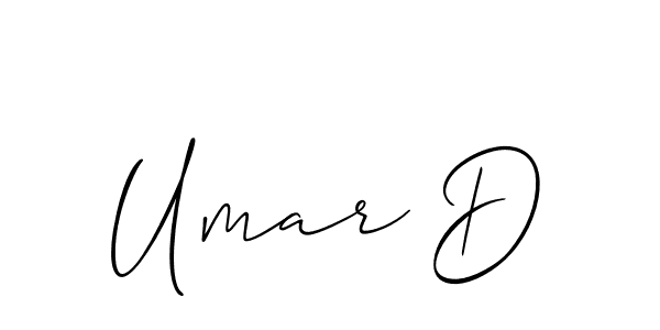 Make a beautiful signature design for name Umar D. With this signature (Allison_Script) style, you can create a handwritten signature for free. Umar D signature style 2 images and pictures png