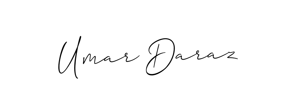 How to make Umar Daraz name signature. Use Allison_Script style for creating short signs online. This is the latest handwritten sign. Umar Daraz signature style 2 images and pictures png