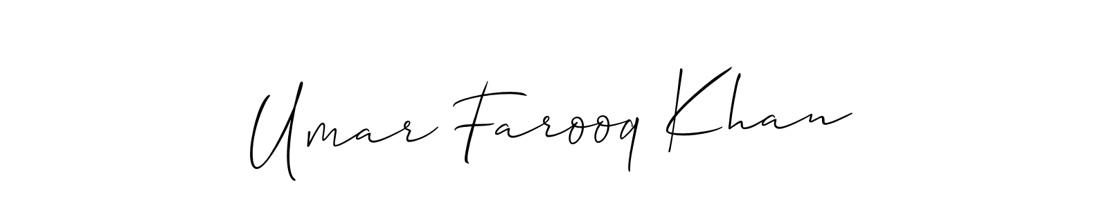 It looks lik you need a new signature style for name Umar Farooq Khan. Design unique handwritten (Allison_Script) signature with our free signature maker in just a few clicks. Umar Farooq Khan signature style 2 images and pictures png