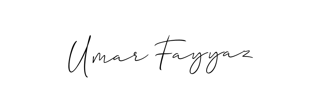 Make a beautiful signature design for name Umar Fayyaz. With this signature (Allison_Script) style, you can create a handwritten signature for free. Umar Fayyaz signature style 2 images and pictures png