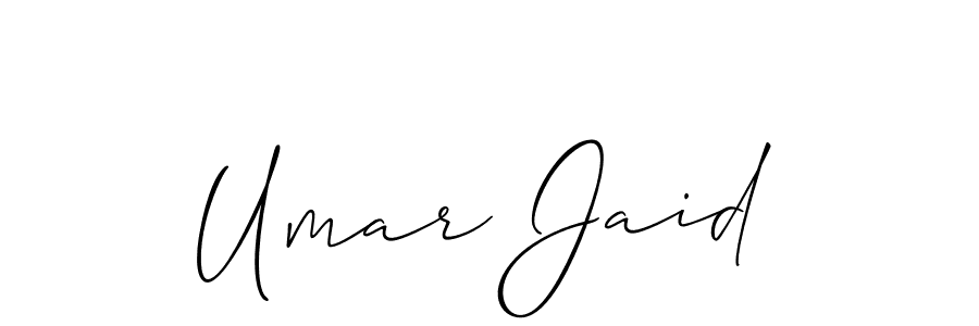 Umar Jaid stylish signature style. Best Handwritten Sign (Allison_Script) for my name. Handwritten Signature Collection Ideas for my name Umar Jaid. Umar Jaid signature style 2 images and pictures png