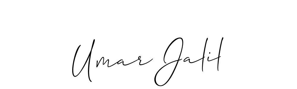 Create a beautiful signature design for name Umar Jalil. With this signature (Allison_Script) fonts, you can make a handwritten signature for free. Umar Jalil signature style 2 images and pictures png