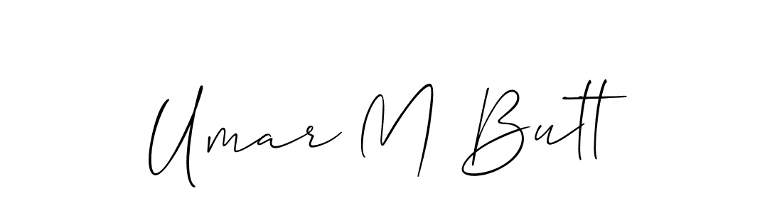 Similarly Allison_Script is the best handwritten signature design. Signature creator online .You can use it as an online autograph creator for name Umar M Butt. Umar M Butt signature style 2 images and pictures png