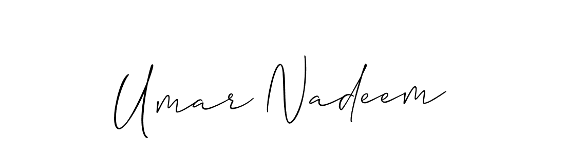 Umar Nadeem stylish signature style. Best Handwritten Sign (Allison_Script) for my name. Handwritten Signature Collection Ideas for my name Umar Nadeem. Umar Nadeem signature style 2 images and pictures png