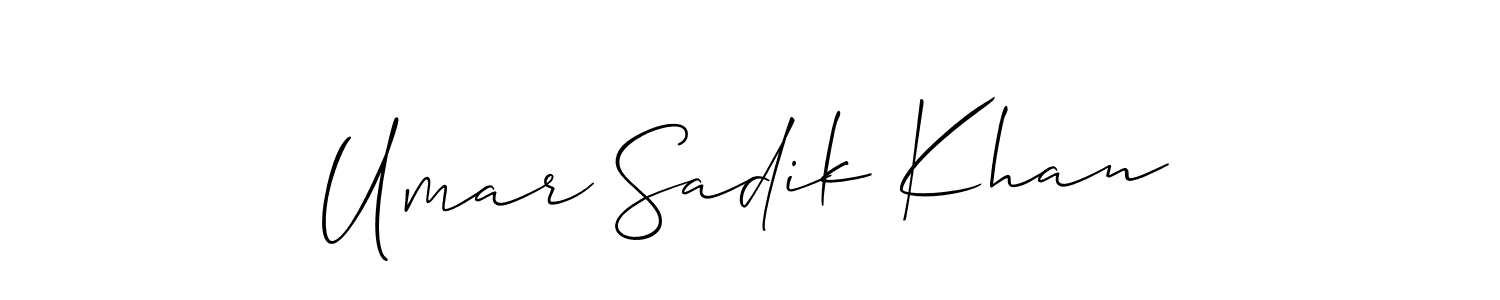 Use a signature maker to create a handwritten signature online. With this signature software, you can design (Allison_Script) your own signature for name Umar Sadik Khan. Umar Sadik Khan signature style 2 images and pictures png