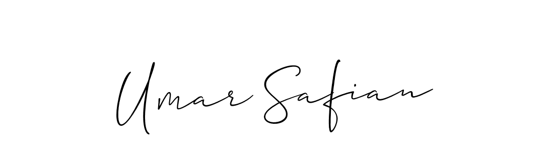 The best way (Allison_Script) to make a short signature is to pick only two or three words in your name. The name Umar Safian include a total of six letters. For converting this name. Umar Safian signature style 2 images and pictures png