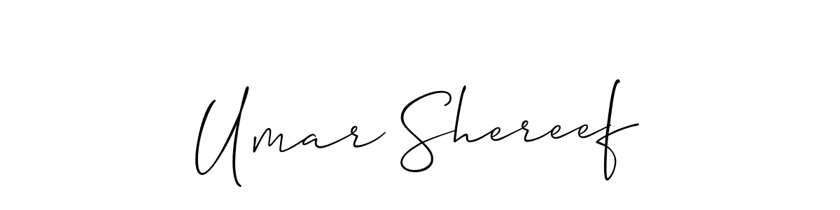 How to make Umar Shereef signature? Allison_Script is a professional autograph style. Create handwritten signature for Umar Shereef name. Umar Shereef signature style 2 images and pictures png