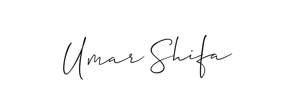 Make a beautiful signature design for name Umar Shifa. With this signature (Allison_Script) style, you can create a handwritten signature for free. Umar Shifa signature style 2 images and pictures png