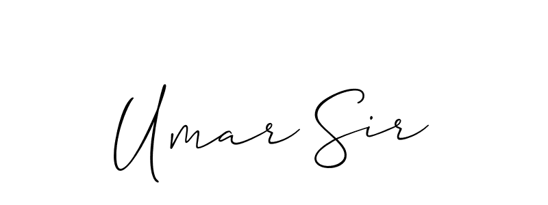 Use a signature maker to create a handwritten signature online. With this signature software, you can design (Allison_Script) your own signature for name Umar Sir. Umar Sir signature style 2 images and pictures png