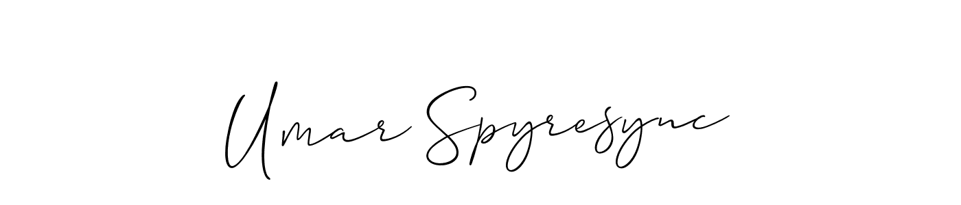 Allison_Script is a professional signature style that is perfect for those who want to add a touch of class to their signature. It is also a great choice for those who want to make their signature more unique. Get Umar Spyresync name to fancy signature for free. Umar Spyresync signature style 2 images and pictures png