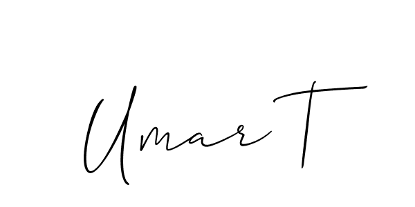 Make a beautiful signature design for name Umar T. With this signature (Allison_Script) style, you can create a handwritten signature for free. Umar T signature style 2 images and pictures png