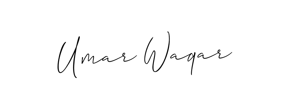 Umar Waqar stylish signature style. Best Handwritten Sign (Allison_Script) for my name. Handwritten Signature Collection Ideas for my name Umar Waqar. Umar Waqar signature style 2 images and pictures png