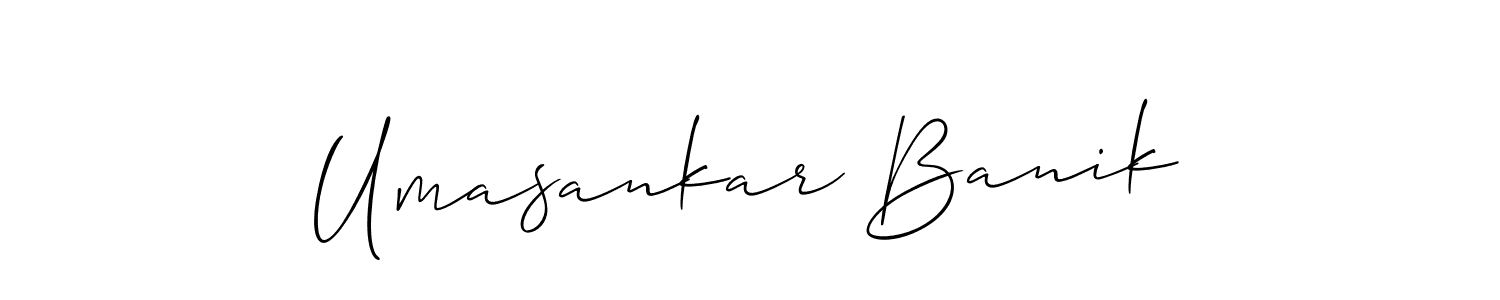 How to make Umasankar Banik name signature. Use Allison_Script style for creating short signs online. This is the latest handwritten sign. Umasankar Banik signature style 2 images and pictures png