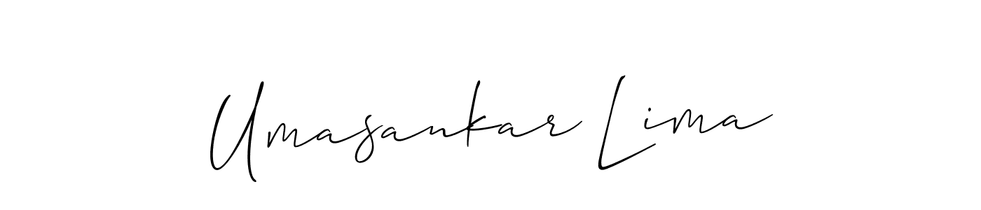 It looks lik you need a new signature style for name Umasankar Lima. Design unique handwritten (Allison_Script) signature with our free signature maker in just a few clicks. Umasankar Lima signature style 2 images and pictures png