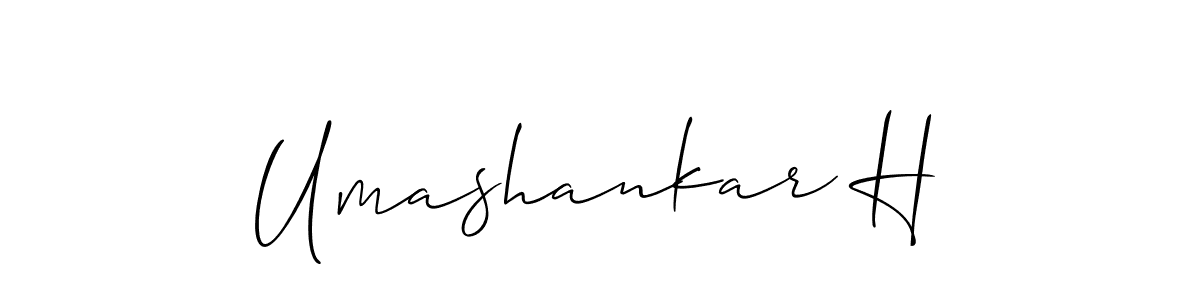 Allison_Script is a professional signature style that is perfect for those who want to add a touch of class to their signature. It is also a great choice for those who want to make their signature more unique. Get Umashankar H name to fancy signature for free. Umashankar H signature style 2 images and pictures png