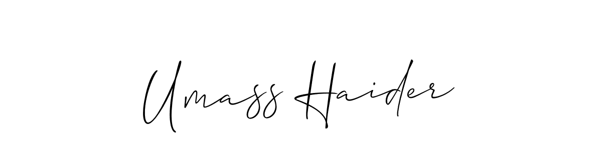 You should practise on your own different ways (Allison_Script) to write your name (Umass Haider) in signature. don't let someone else do it for you. Umass Haider signature style 2 images and pictures png