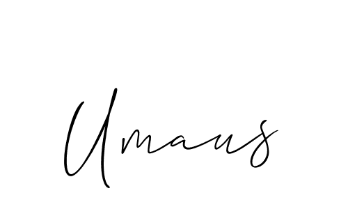 Allison_Script is a professional signature style that is perfect for those who want to add a touch of class to their signature. It is also a great choice for those who want to make their signature more unique. Get Umaus name to fancy signature for free. Umaus signature style 2 images and pictures png