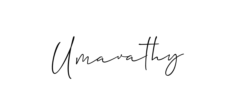 Design your own signature with our free online signature maker. With this signature software, you can create a handwritten (Allison_Script) signature for name Umavathy. Umavathy signature style 2 images and pictures png