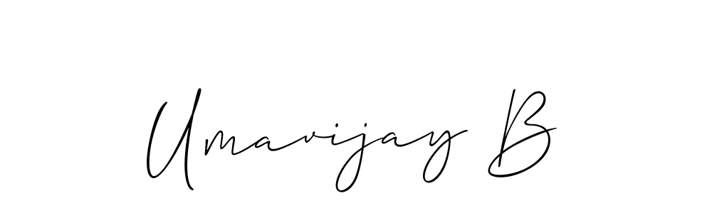 Also we have Umavijay B name is the best signature style. Create professional handwritten signature collection using Allison_Script autograph style. Umavijay B signature style 2 images and pictures png