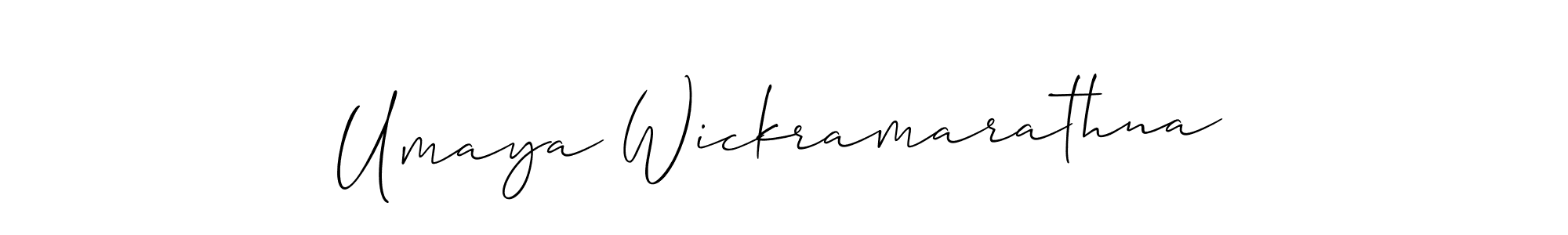 Use a signature maker to create a handwritten signature online. With this signature software, you can design (Allison_Script) your own signature for name Umaya Wickramarathna. Umaya Wickramarathna signature style 2 images and pictures png