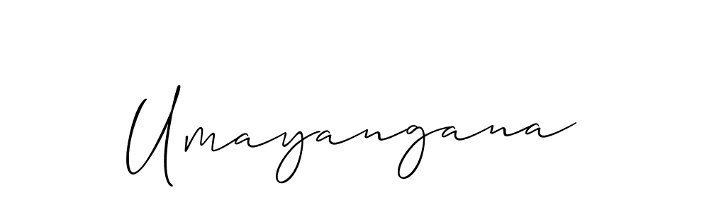 Use a signature maker to create a handwritten signature online. With this signature software, you can design (Allison_Script) your own signature for name Umayangana. Umayangana signature style 2 images and pictures png