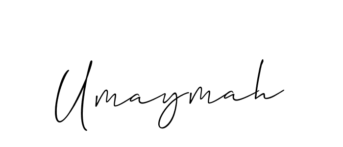 Umaymah stylish signature style. Best Handwritten Sign (Allison_Script) for my name. Handwritten Signature Collection Ideas for my name Umaymah. Umaymah signature style 2 images and pictures png